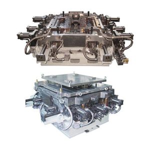 Molde de fundición con caja de núcleos y caja caliente